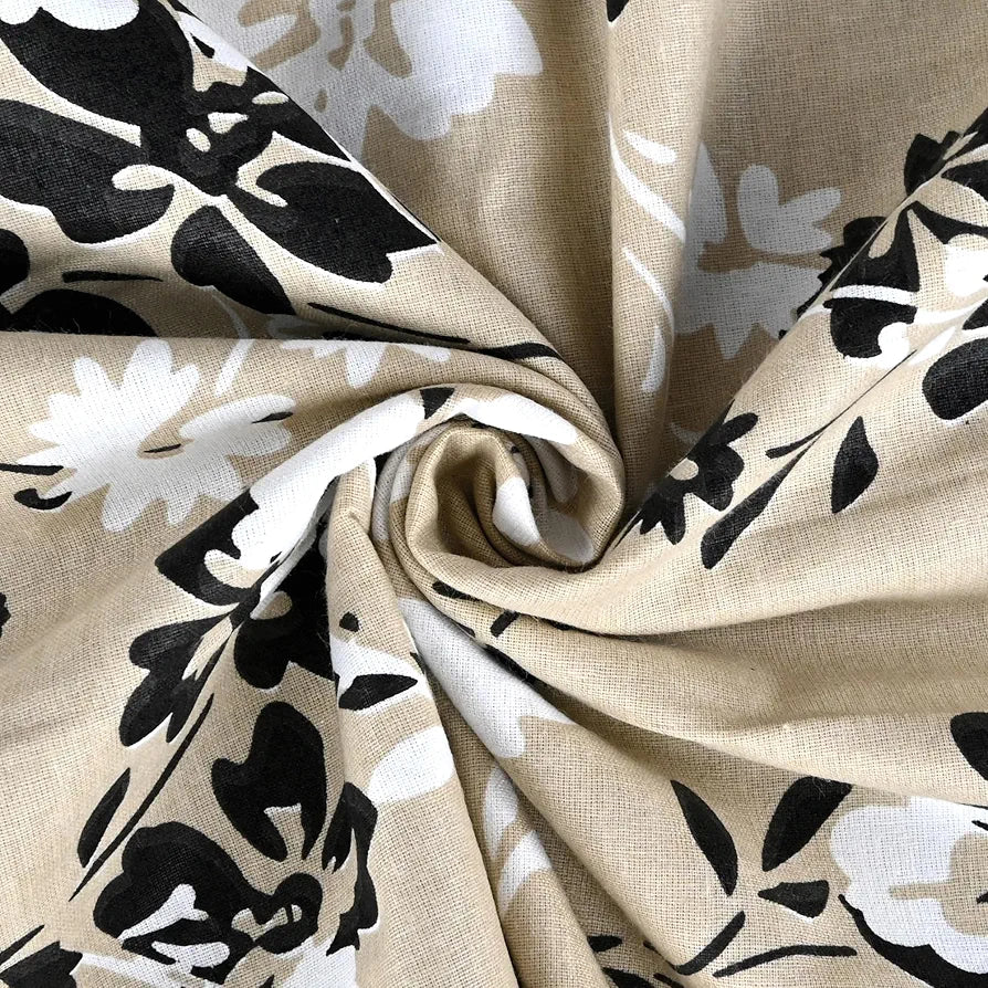 Divine Casa 100% Cotton Double Bed Dohar | Lightweight & Breathable AC Blanket | Reversible Summer Quilt | 220 x 205 CM, Ivory & Sunflower Yellow