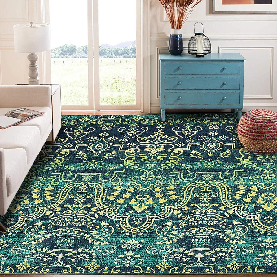 Status Contract 3D Printed Carpet Rug Runner with Anti Slip Backing , Polyester