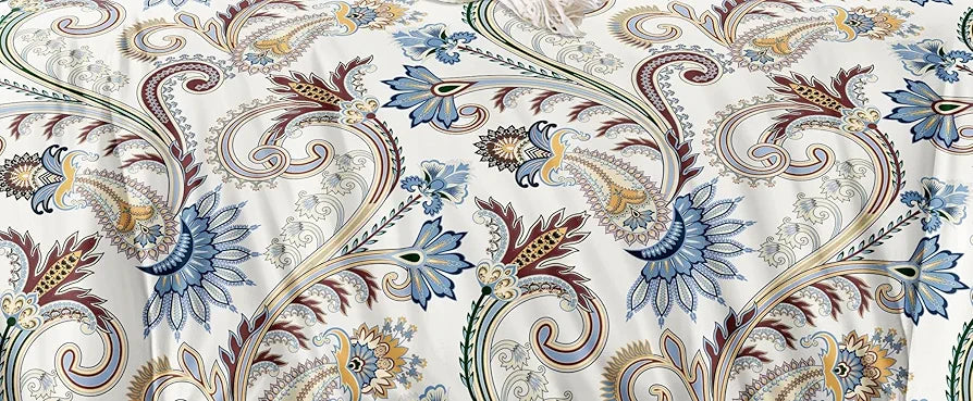 THE HOME STYLE Supersoft Cotton Feel Glace Cotton King Size Printed Flat Double Bedsheet wih 2 Pillow Cover II 400 TC, 90