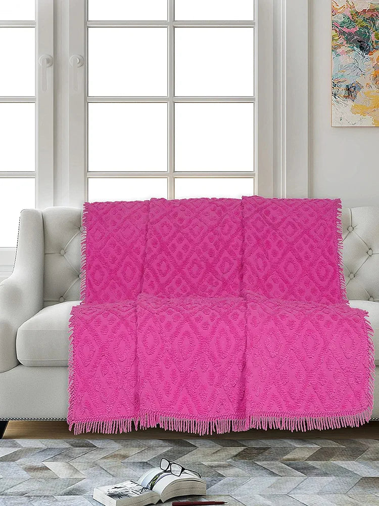 SARAL HOME EASY LIVING ] Home Soft Cotton Tufted 2 Seater Sofa Cover Throw 