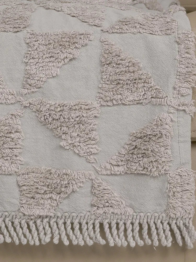 SARAL Home Soft Cotton Tufted 1 Seater Sofa Cover Throw Set of 2 