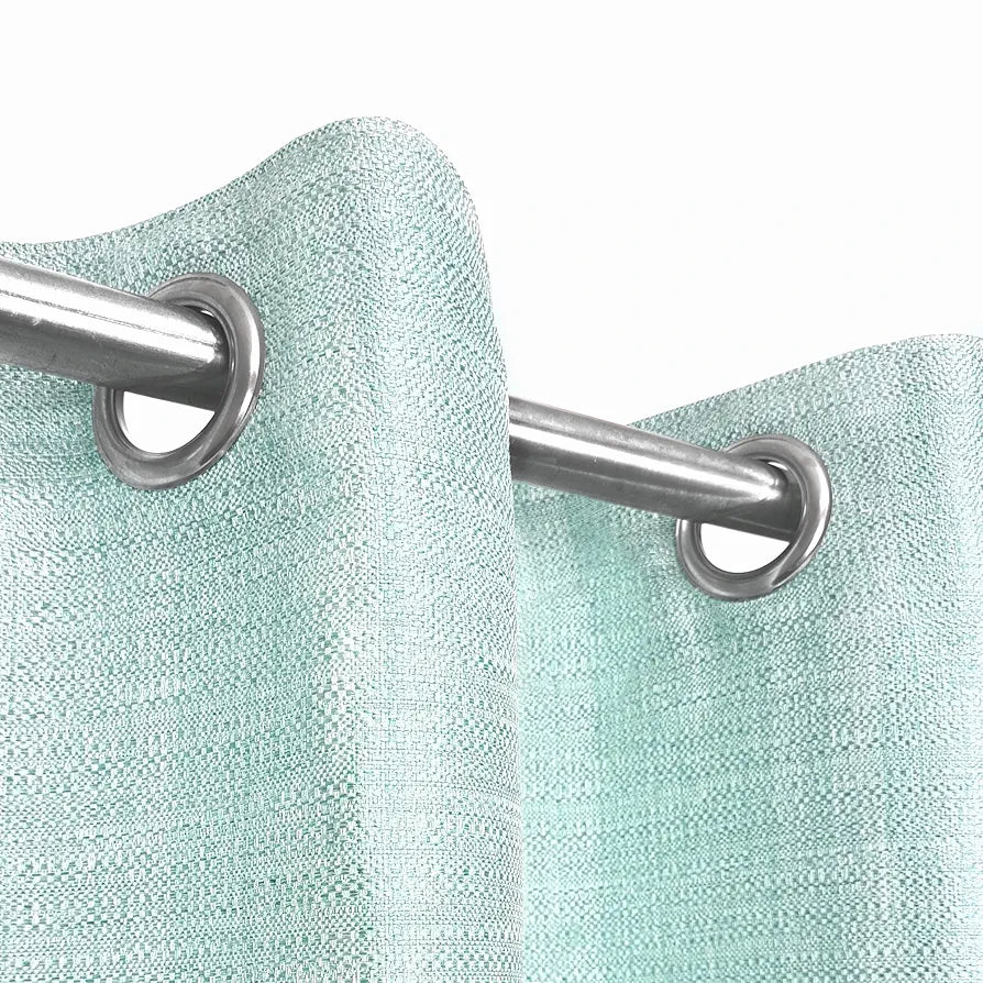 Divine Casa Textured Window Curtain 5 Feet | Cameo Green |Soft Polyester Panel with Metal Eyelets for Home Decor | 1 Piece