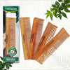 Omidazzle Kacchi Neem Wooden Comb | Detangling, Frizz Control & Shine, Suited for All Hair Type | Pack of 4