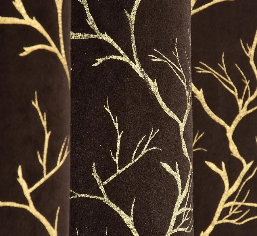 Homefab India Velvet Curtain Room Darkening - Window 5 feet, Pack of 1 Panel, Coffee