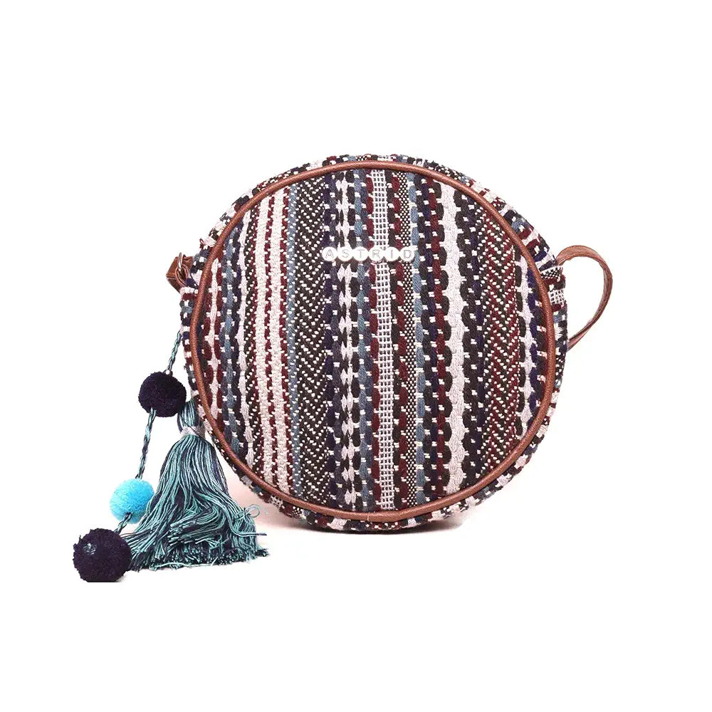ASTRID Handmade Macrame Flap Over Sling Bag For Girls And Women