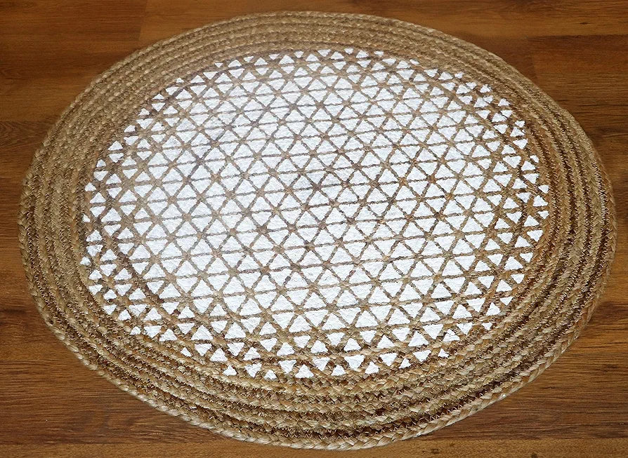 THE HOME TALK Natural Handcrafted Braided Round Jute Rug- 80CM|Traditional Carpet for Living Room,Kitchen,Entryway,Bedroom,Dining Room|Rustic Bohemian Decor| Anti-Skid Carpets for Centre Table