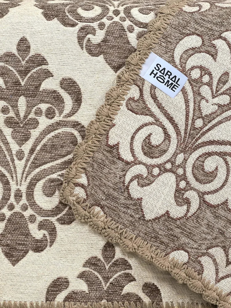 Saral Home Chenille 1 Seater Sofa Cover Throw Set of 2 