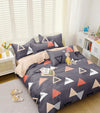 Decomizer Soft Glace Cotton King Size AC Blanket 2 Large Pillow Covers Grey Triangle