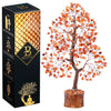 Bezavo Carnelian Chakra Energy Tree Crystal Bonsai Money Tree Copper Wire