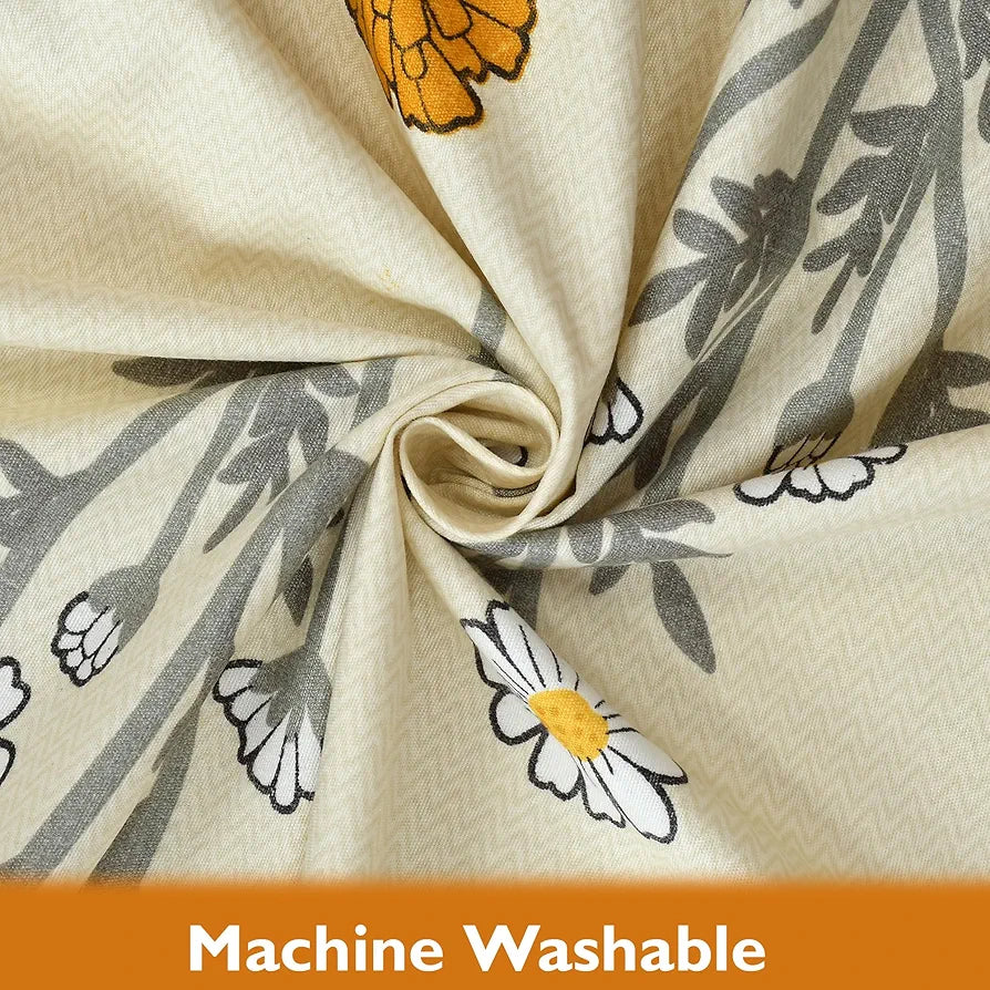 FRESH FROM LOOM Single Bed Microfiber Bedsheet with Floral Print - 240 TC, Hypoallergenic, Includes 1 Pillow Covers , Multicolor