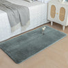 Luxe Home International Rabbit Fur Rectangular Mat Soft Anti Slip Skid Ruffle Mats 60X90 Cm Rug Colour Grey