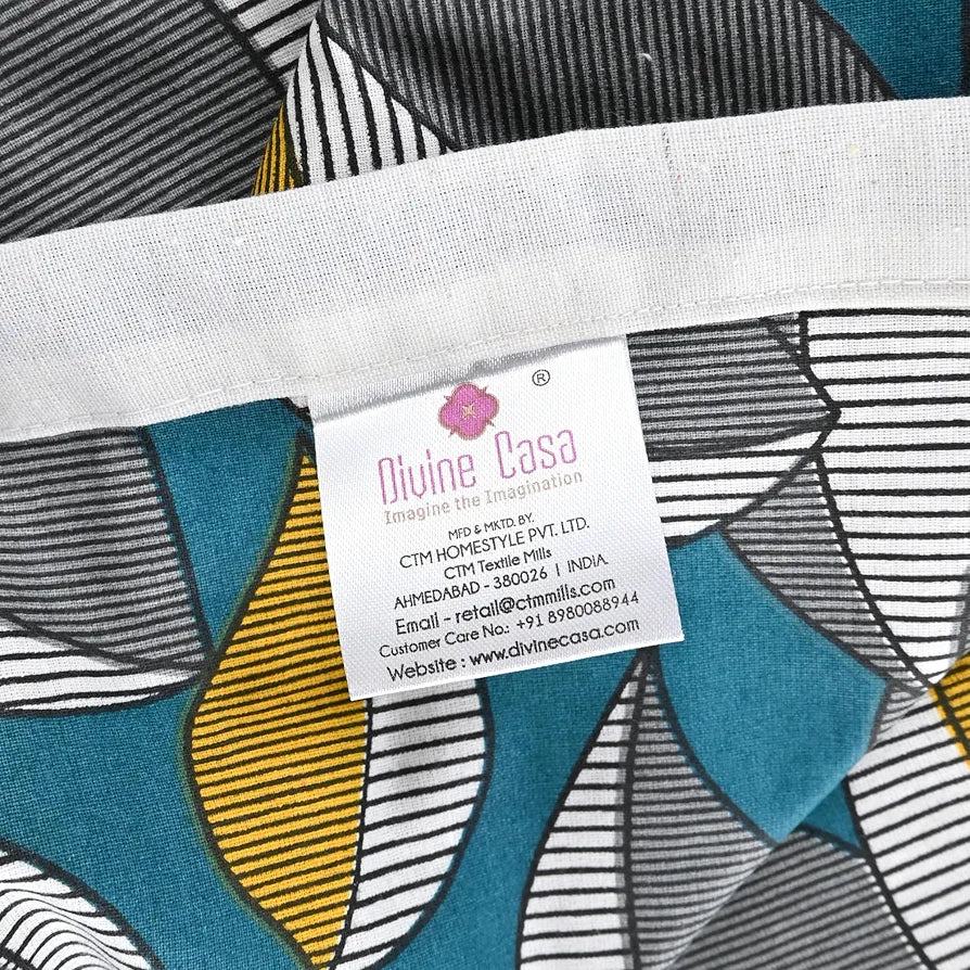 Divine Casa Floret 100% Cotton Double Dohar | 120 GSM | Soft & Lightweight Throw Blanket | Reversible Design | Cozy & Breathable Bedding | All-Season Comfort | 220 x 205 CM, Woody Petals