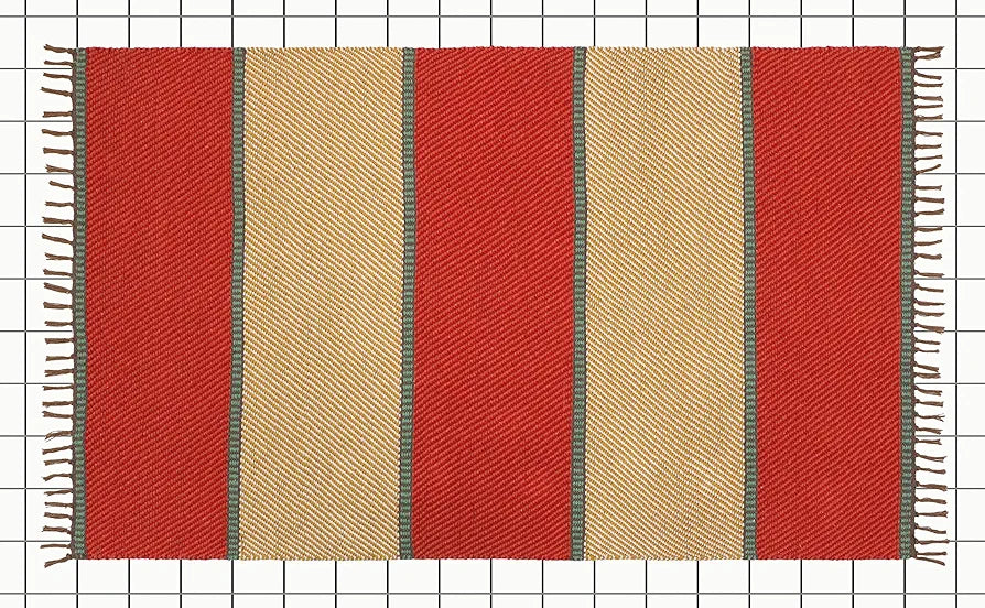 THE HOME TALK Rectangular Handmade Cotton Contemporary Carpets with Fringes | Area Rugs Bedroom, Center Table, Living Room, Drawing Room| Machine Wash | 3 X 5 FEET | Multicolor