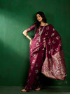 Sangria Geometric Woven Design Banarasi Saree