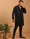 Vastramay Embellished Mandarin Collar Sequinned Georgette Kurta