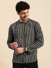 Anouk Striped Angrakha Short Kurta