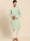 Amodh by Kisah Men Green Kurta (Set of 2)