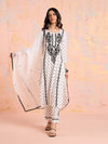 Likha White Chikankari Kurta Pant & Dupatta (Set of 3)