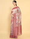 Soch Pink & Gold Toned Woven Design Zari Saree