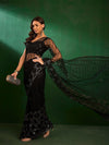 Sangria Geometric Embroidered Sequined Saree