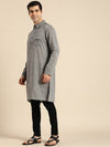 Anouk Men Grey Shirt Collar Kurta