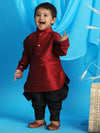 Vastramay Sishu Boys Maroon Kurta with Dhoti Pants