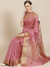 Kalini Pink & Golden Pure Silk Saree