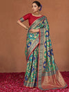 Satrani Ethnic Motifs Printed Zari Pure Silk Banarasi Saree