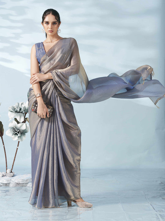 Tikhi Imli Two Tone Poly Chiffon Saree