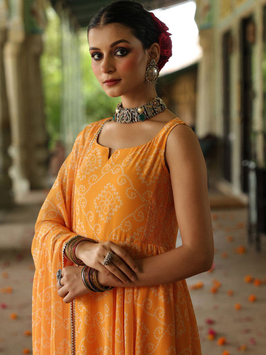 Women Ethnic Motifs Printed Anarkali Kurta with Trousers & Dupatta