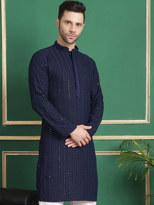 Anouk Geometric Sequinned Kurta