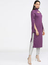 Vishudh Women Purple Solid Kurta