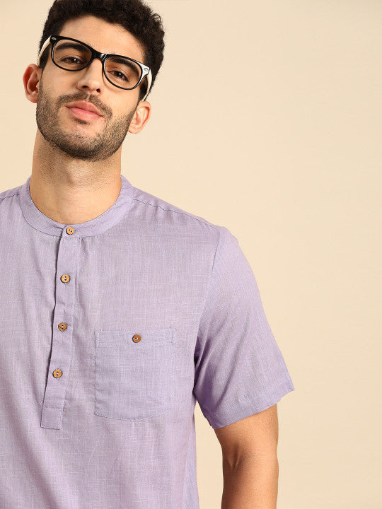Anouk Men Lavender Pastels Cotton Kurta
