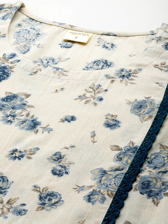 anayna Women Floral Printed Cotton Kurta