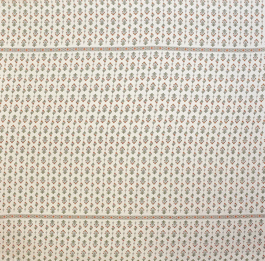 Homefab India 210 TC Glace Cotton King Size BedSheet with 2 Pillow Covers - 108x92 inches - Floral, Orange