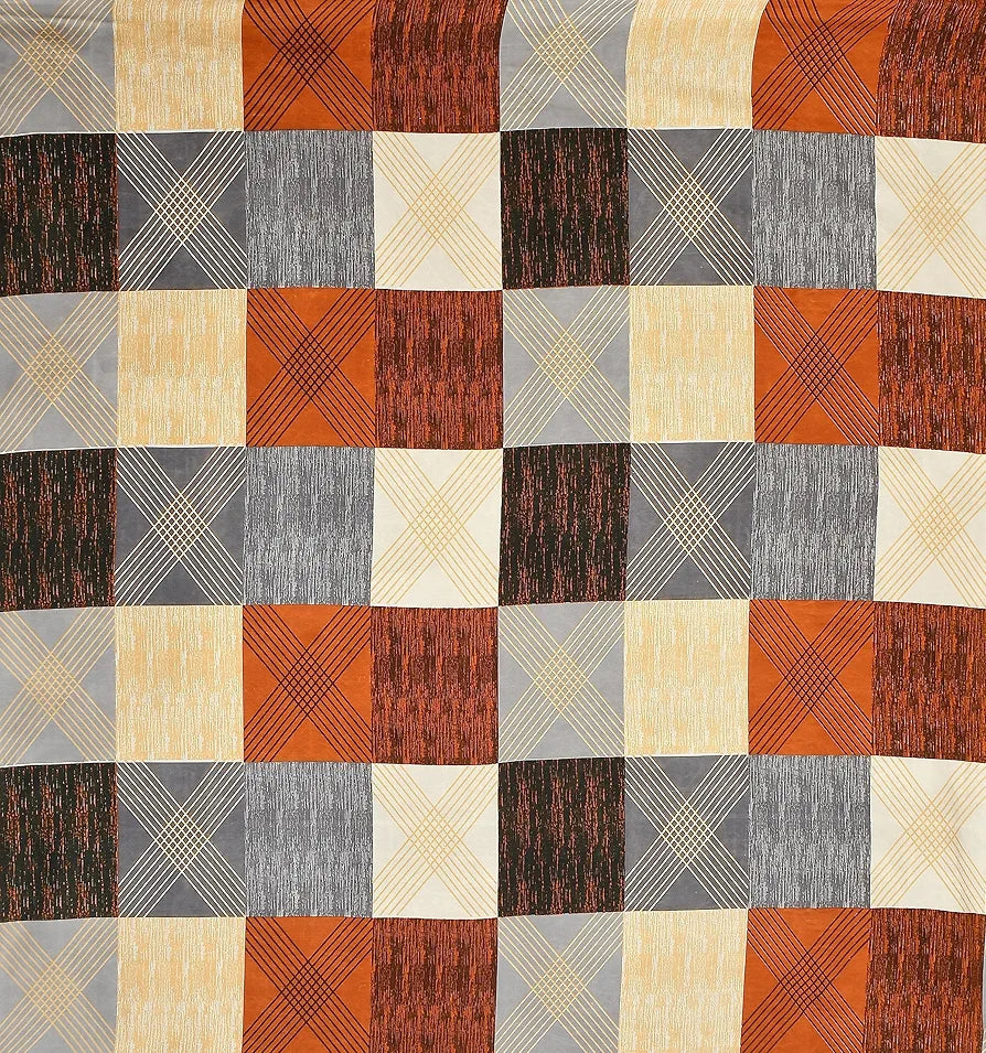 Homefab India 144 TC Microfiber Double Bedsheet with 2 Pillow Covers - Checks, Brown