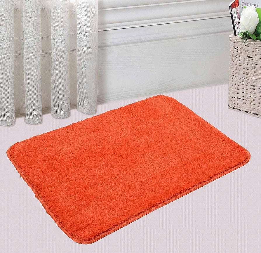 SARAL HOME EASY LIVING Saral Home Microfiber Anti-Skid Rectangular Bath Mat Pack Of 2 