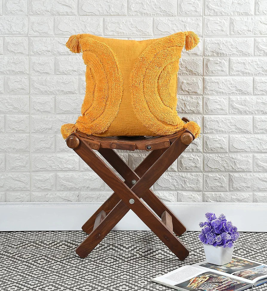 HOMADORN Luxury Cotton Handmade Decorative Boho Throw Tufted Pillow Covers with Tassels 16