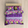 Homefab India 160 Tc Polycotton Double Bedsheet with 2 Pillow Covers Floral Purple