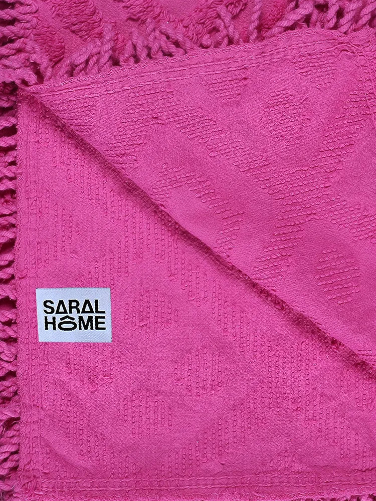 SARAL HOME EASY LIVING ] Home Soft Cotton Tufted 2 Seater Sofa Cover Throw 