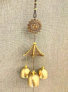 WS Wind Chime for Home Positive Vibes 3 Brass Bells Hanging Wind Chime Golden