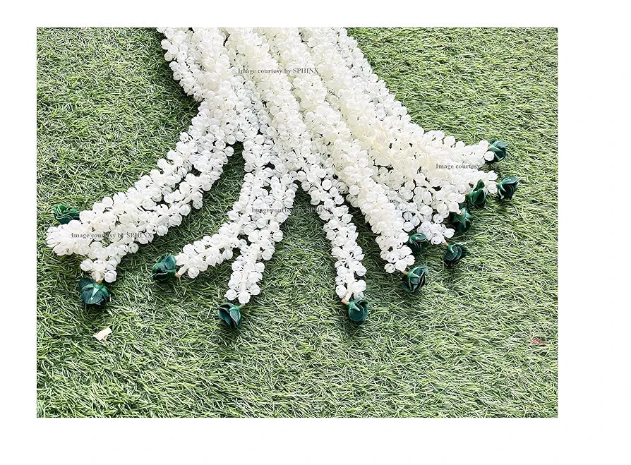 SPHINX Artificial Jasmine Buds  & Rose Strings Garlands for Festivals Pooja Wedding Housewarming Diwali Decorations Approx 2.5 ft/30 Inches  - 