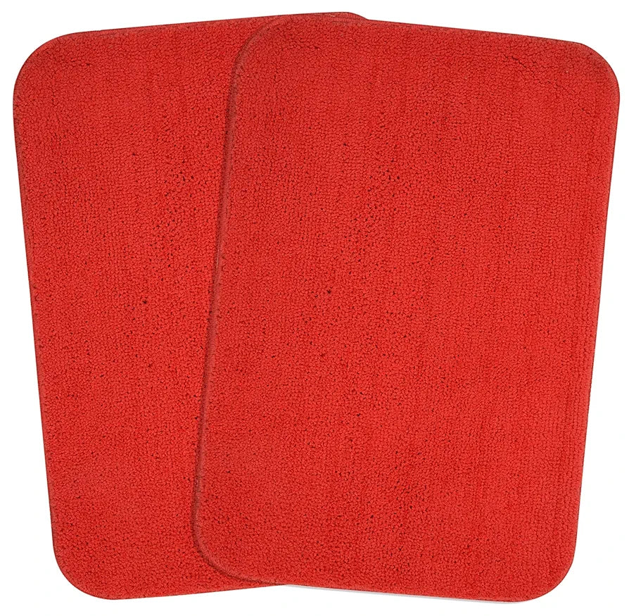 SARAL HOME EASY LIVING Microfiber Solid Rectangle Anti-Skid Bath Mats|Soft & Super Absorbent Mats for Shower|Washable, Non-Slip & Quick-Drying Mats for Kitchen Bathroom|Set of 2 
