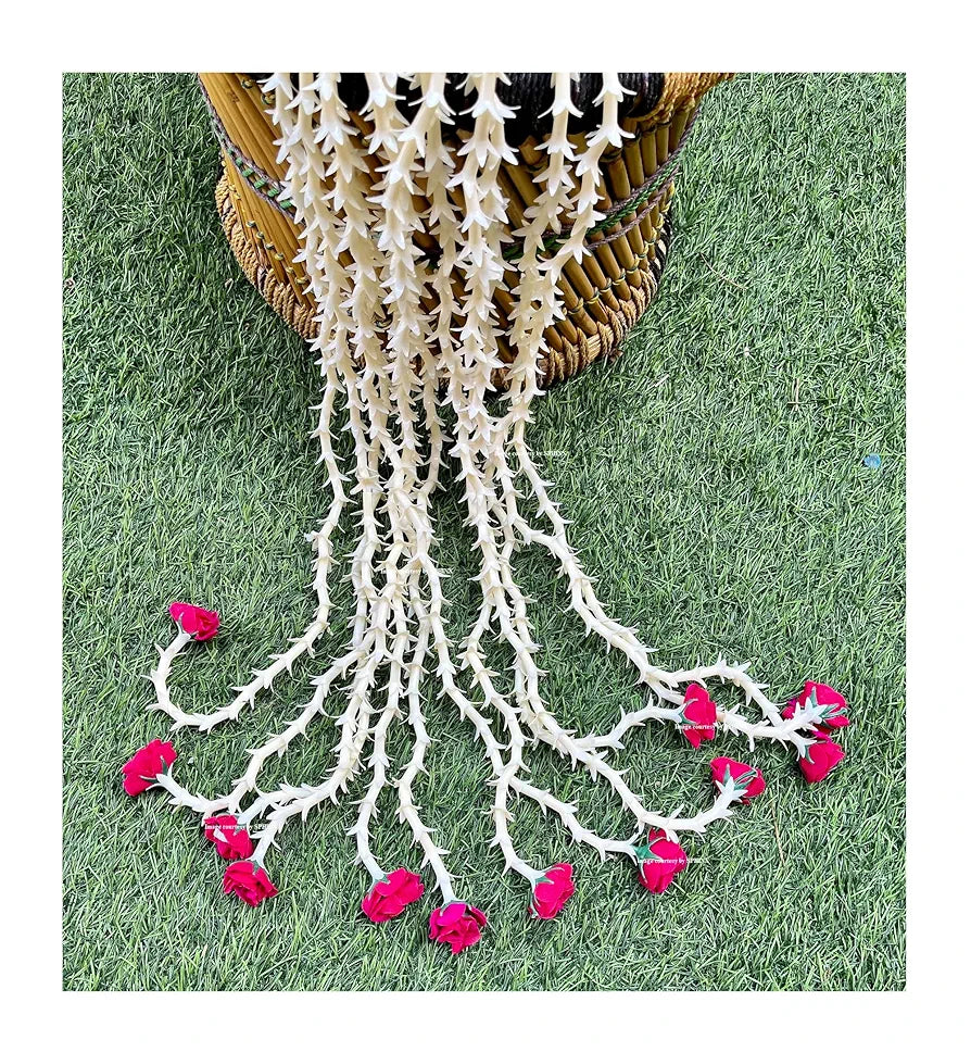 SPHINX Artificial rajnigandha Buds Rose Strings for Home Function Festive Decor Wedding haldi Ceremony Pooja Housewarming Decorations Approx 2.5 ft Height - 