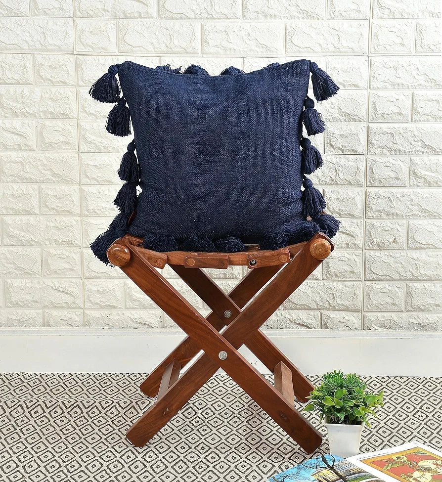 HOMADORN Luxury Cotton Handmade Decorative Boho Throw Pillow Covers with Tassels 16