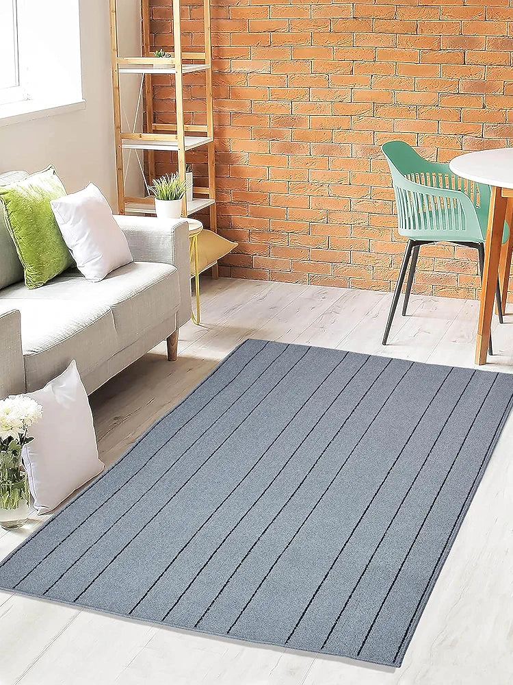 SARAL HOME EASY LIVING Saral Home Polypropylene Striped Anti Skid Rectangular Carpet 