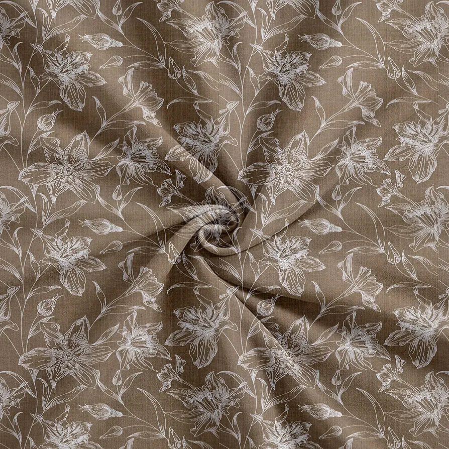 Trance Home Linen 100% Cotton 144TC Elastic Fitted Bedsheet | Printed Single Bed Size Elasticate Fitted Bedspread with 1 Pillow Cover 