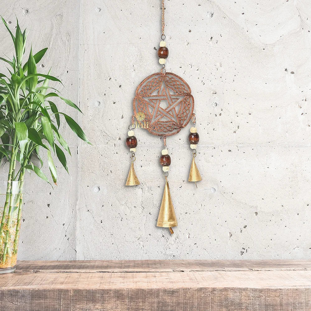 DULI Metal Windchime Wall Hanging, Feng Shui, Wall Art, Wall Decor, PositiveVibes, Rustic Wall Hangings, Wall Art, Diwali Decor, Home Decor Hanging Bells 