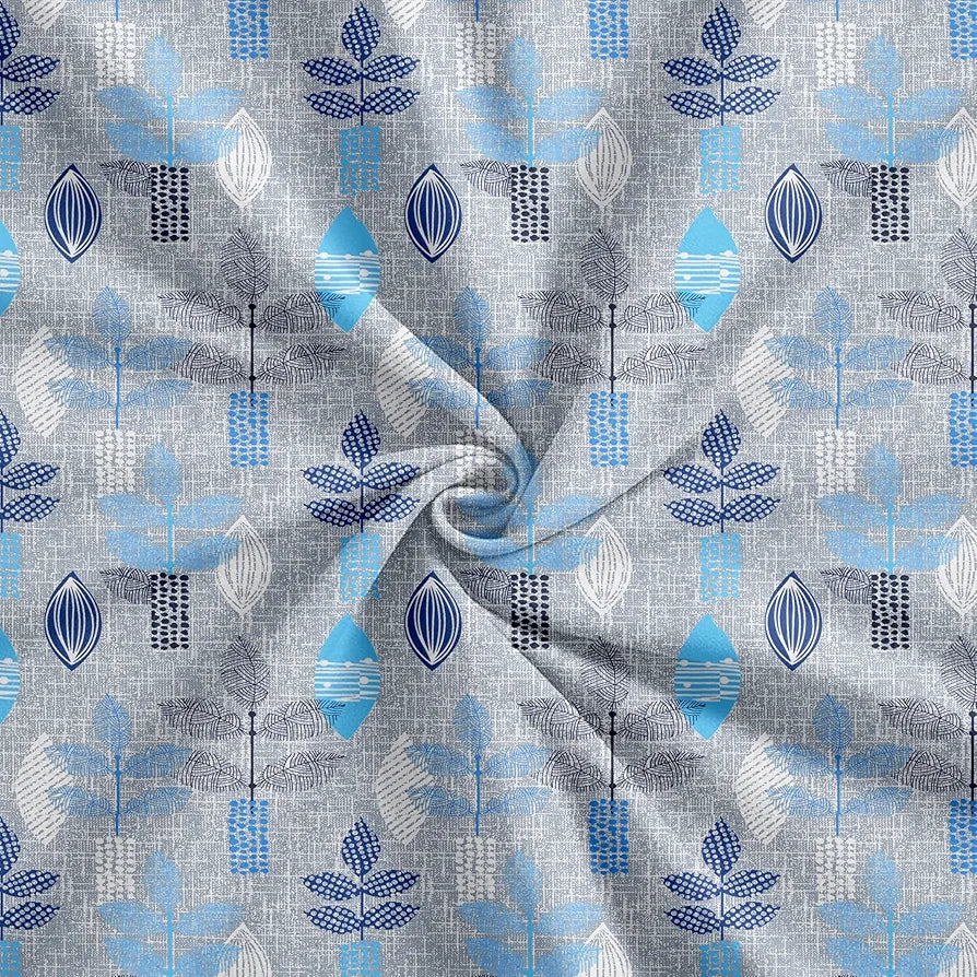 Trance Home Linen 144 TC Pure 100% Cotton Printed Queen Fitted Bedsheet with 2 Pillow Covers 