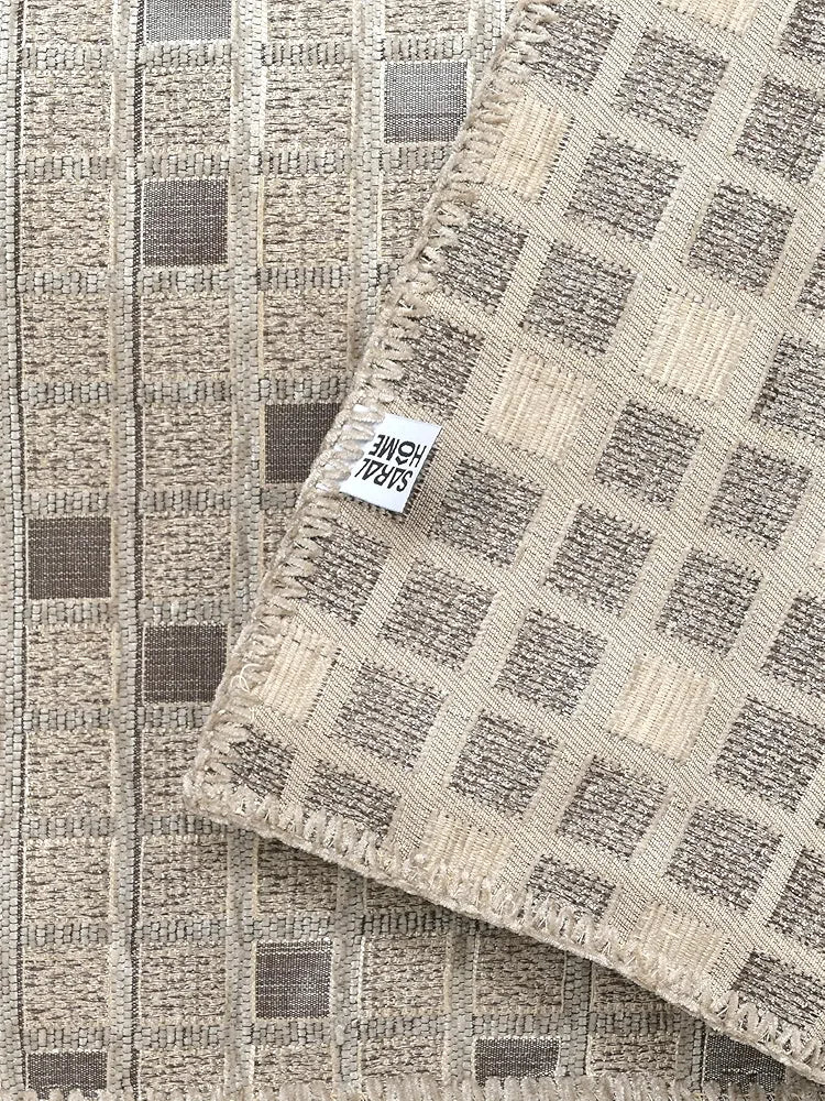 Saral Home Soft Viscose Chenille Geometric Pattern Covers  - Set of 2pc